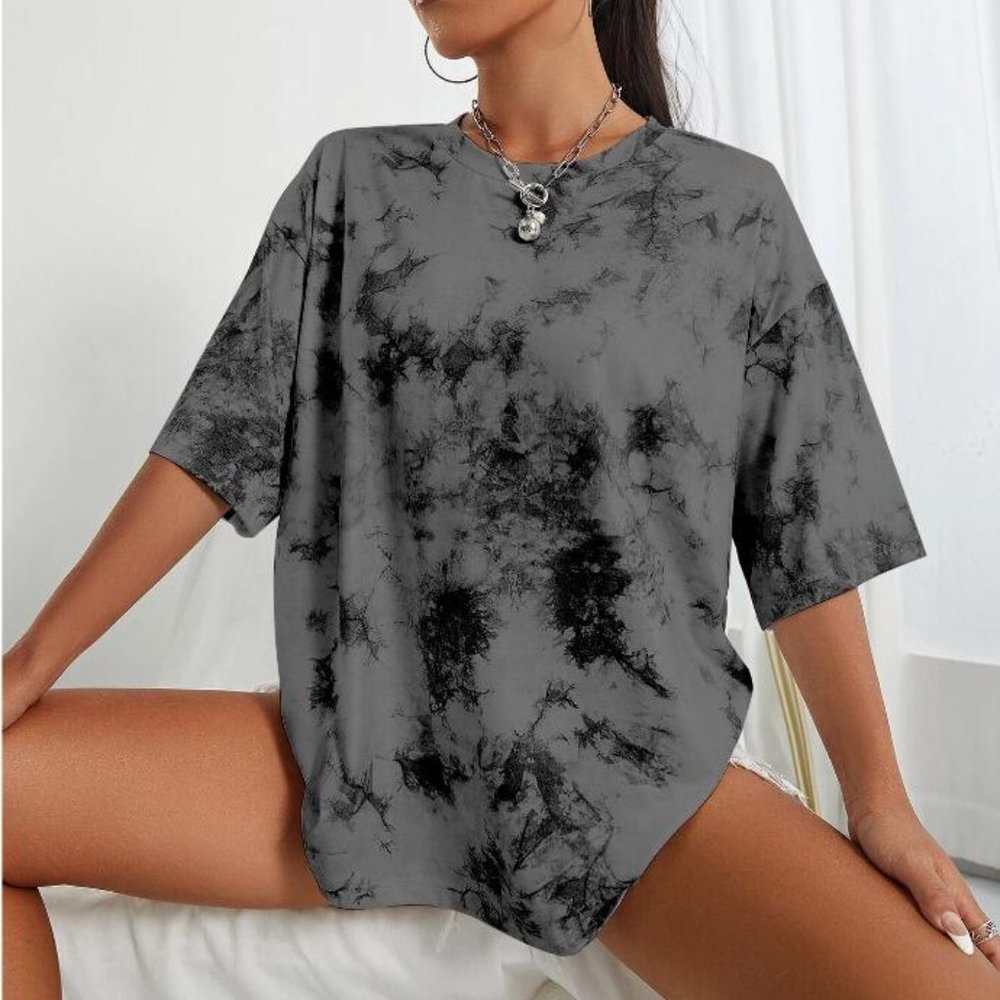 EZwear Tie Dye Drop Shoulder Oversized Tee
